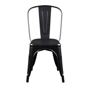 Homeroots Set Of Four Black Steel Dining Side Chairs  Steel 544266