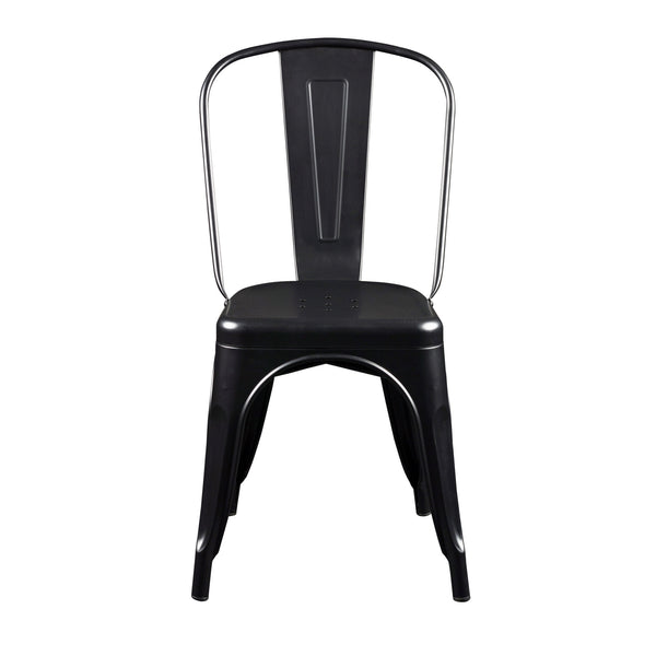 Homeroots Set Of Four Black Steel Dining Side Chairs  Steel 544266