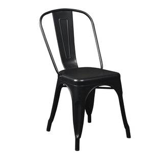 Homeroots Set Of Four Black Steel Dining Side Chairs  Steel 544266