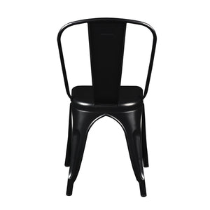 Homeroots Set Of Four Black Steel Dining Side Chairs  Steel 544266