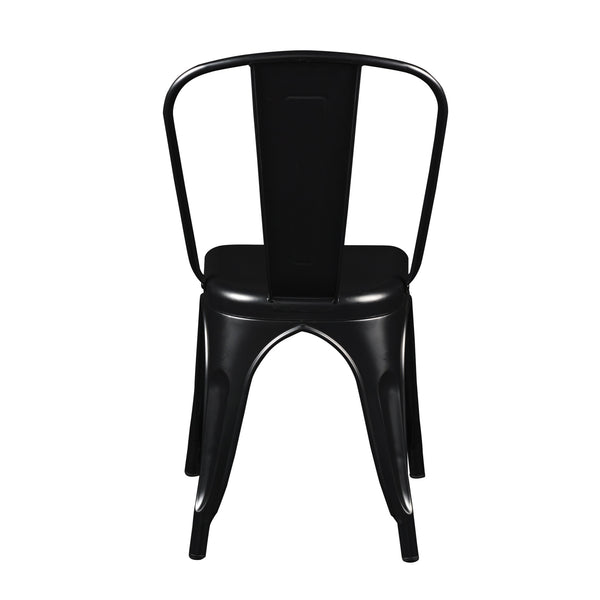 Homeroots Set Of Four Black Steel Dining Side Chairs  Steel 544266