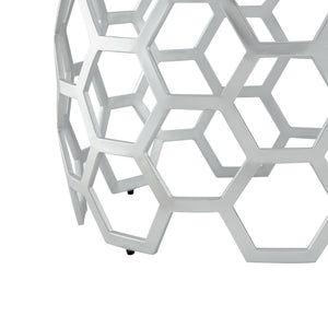 Homeroots 32" Clear And Silver Glass And Iron Round Coffee Table Silver  544268