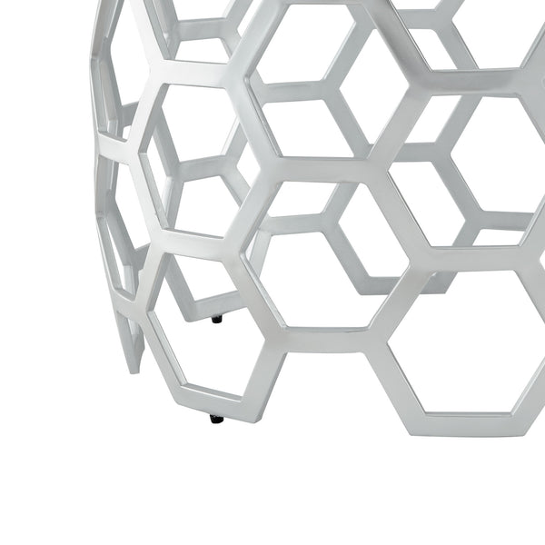 Homeroots 32" Clear And Silver Glass And Iron Round Coffee Table Silver  544268