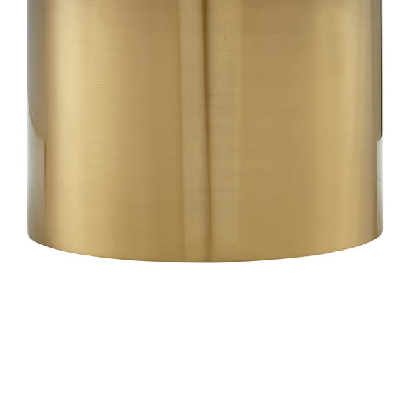 Homeroots 35" White And Gold Genuine Marble And Stainless Steel Round Coffee Table   544271