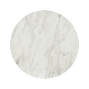 Homeroots 35" White And Gold Genuine Marble And Stainless Steel Round Coffee Table   544271