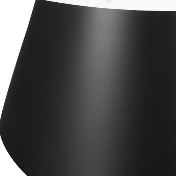 HomeRoots 32" Modern Round Drum Coffee Table with White Marble Top & Black Steel Base for Stylish Living Spaces 544272
