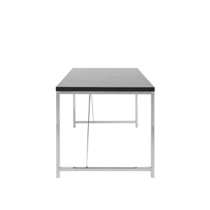Homeroots 54" Elegant Black And Silver Wood & Stainless Steel Writing Desk For Stylish Home Offices & Bedrooms   544278