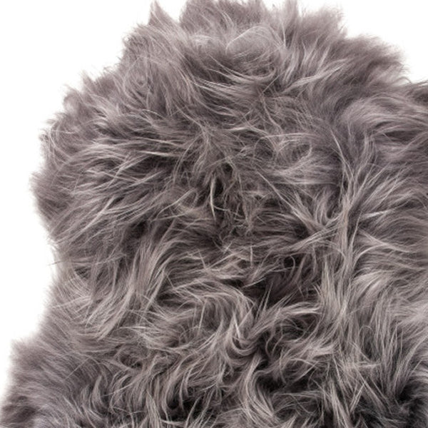HomeRoots 2' X 3' Handmade Sheepskin Area Rug - Luxurious, Soft & Non-Skid for Cozy Living Spaces & Style Gray 544283