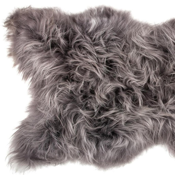 HomeRoots 2' X 3' Handmade Sheepskin Area Rug - Luxurious, Soft & Non-Skid for Cozy Living Spaces & Style Gray 544283