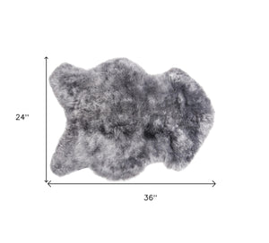 Homeroots 2' X 3' Gray Sheepskin Handmade Non Skid Area Rug  Genuine Sheepskin 544284