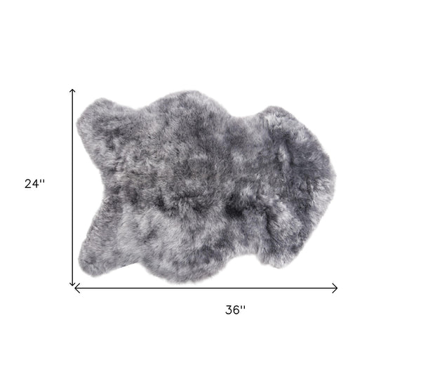 Homeroots 2' X 3' Gray Sheepskin Handmade Non Skid Area Rug  Genuine Sheepskin 544284