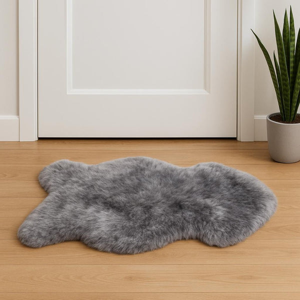 HomeRoots 2' X 3' Handmade Sheepskin Area Rug - Luxurious, Soft & Non-Skid for Cozy Living Spaces & Style Gray 544284