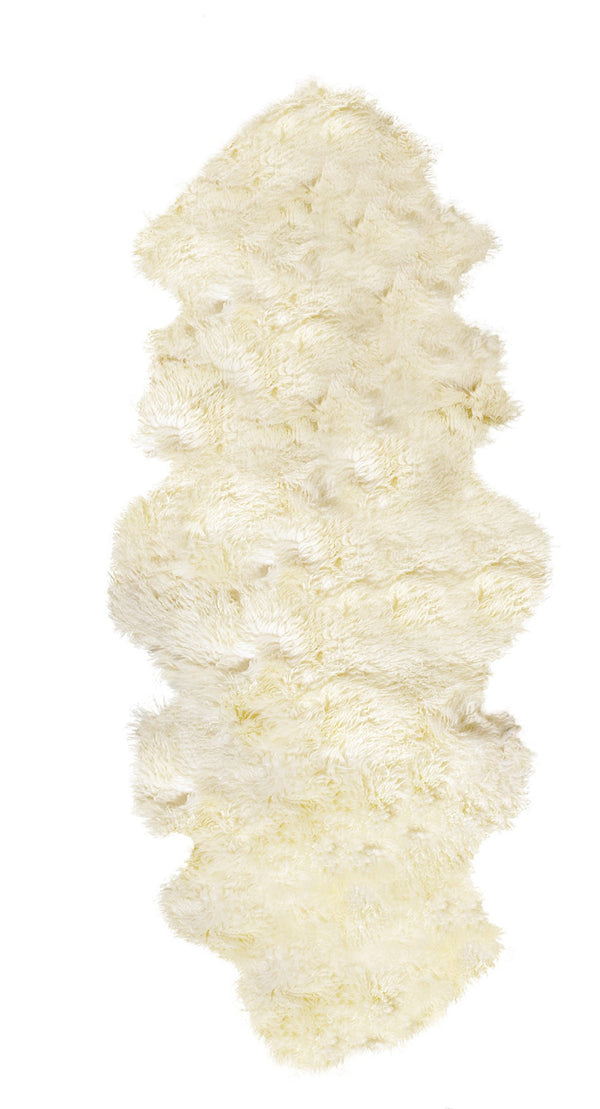 Homeroots 2' X 6' Natural Sheepskin Handmade Area Rug  Genuine Sheepskin 544285