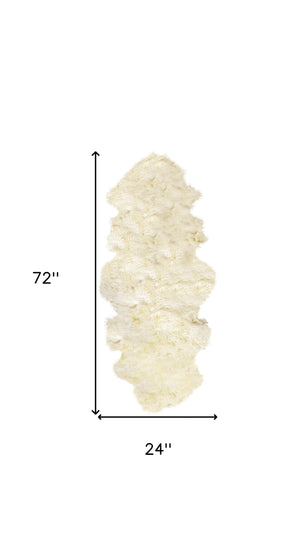 Homeroots 2' X 6' Natural Sheepskin Handmade Area Rug  Genuine Sheepskin 544285