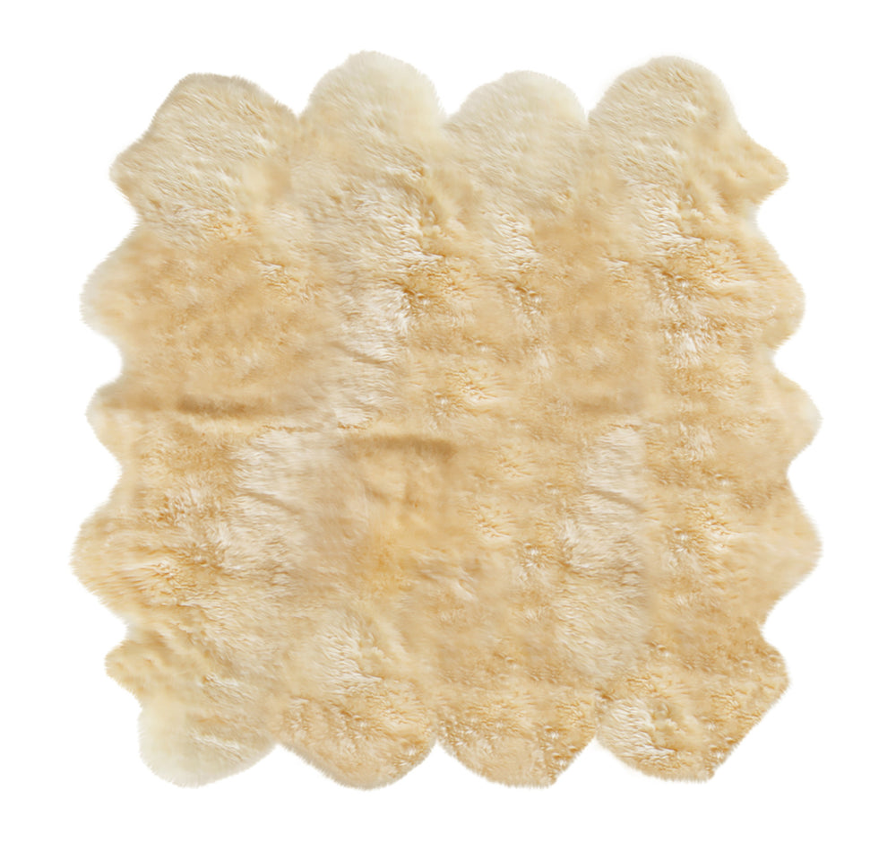 Homeroots 6' X 7' Gold Sheepskin Handmade Area Rug  Genuine Sheepskin 544286