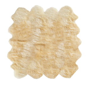 Homeroots 6' X 7' Gold Sheepskin Handmade Area Rug  Genuine Sheepskin 544286