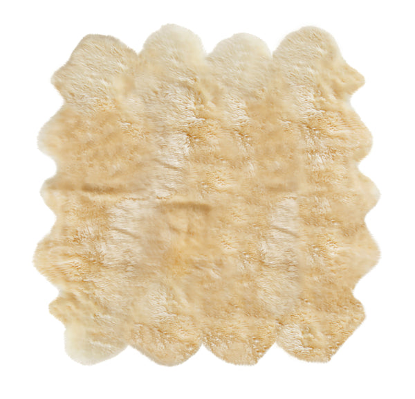 Homeroots 6' X 7' Gold Sheepskin Handmade Area Rug  Genuine Sheepskin 544286