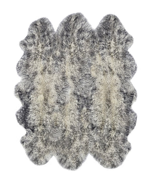 Homeroots 5' X 6' Gray Sheepskin Handmade Area Rug  Genuine Sheepskin 544287