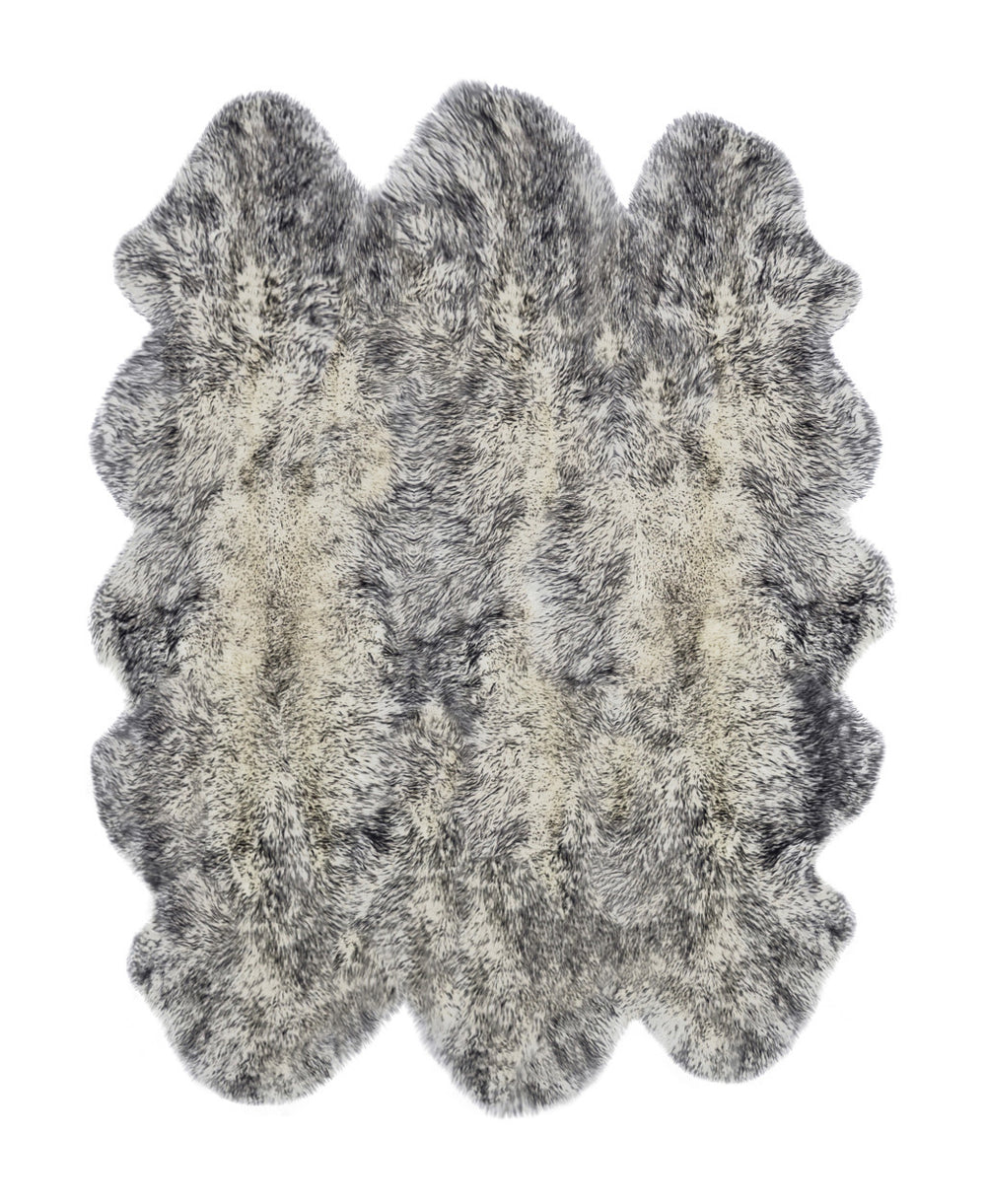 Homeroots 5' X 6' Gray Sheepskin Handmade Area Rug  Genuine Sheepskin 544287