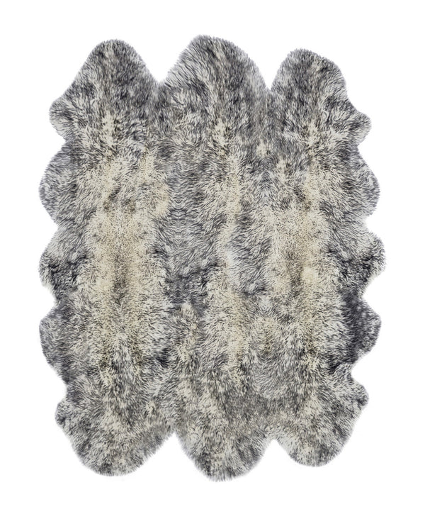 Homeroots 5' X 6' Gray Sheepskin Handmade Area Rug  Genuine Sheepskin 544287