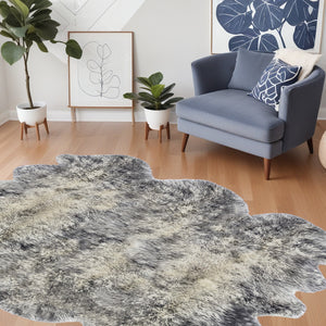 Homeroots 5' X 6' Gray Sheepskin Handmade Area Rug  Genuine Sheepskin 544287