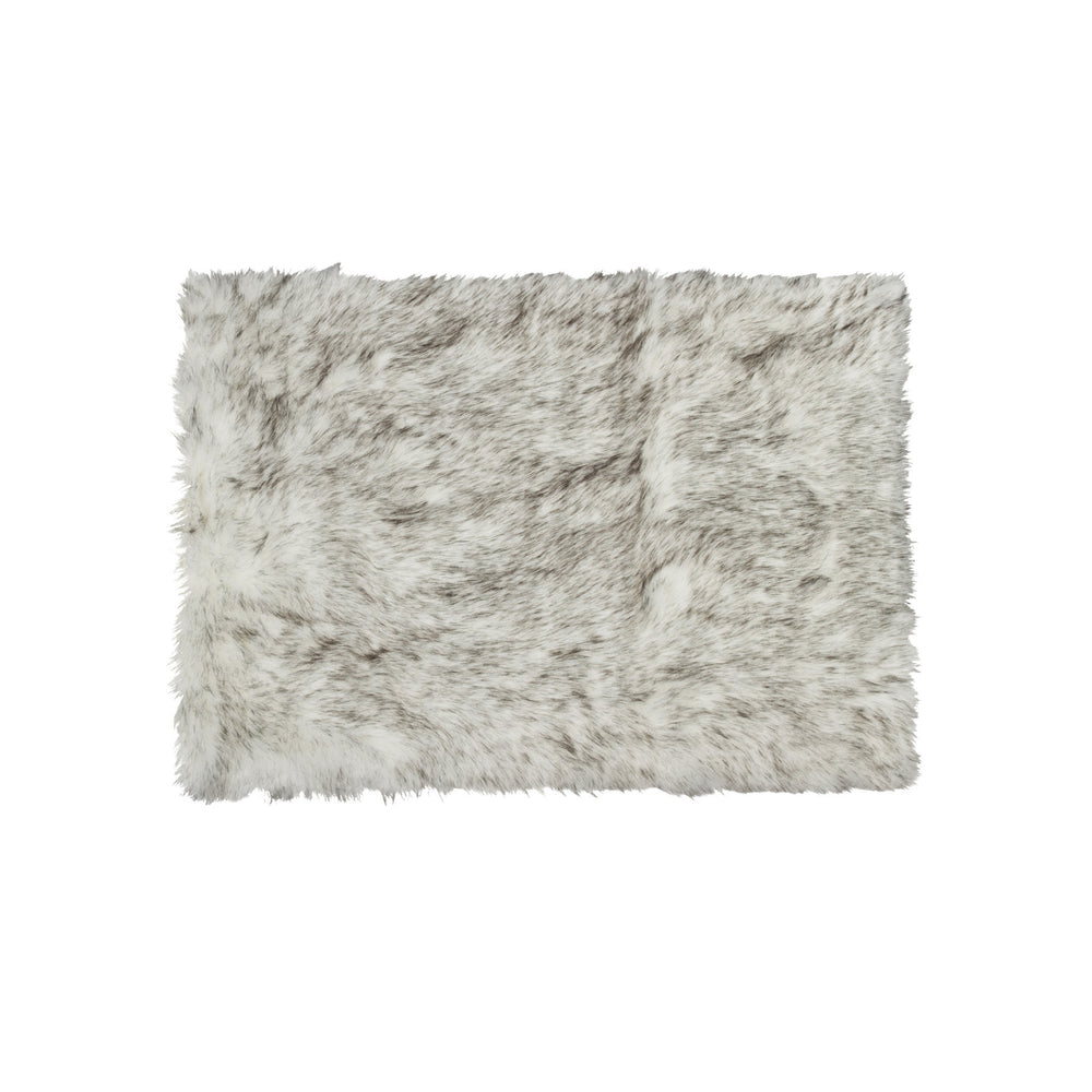 Homeroots 5' X 8' Gray Faux Sheepskin Printed Area Rug  Faux Sheepskin 544290