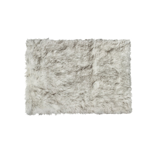 Homeroots 5' X 8' Gray Faux Sheepskin Printed Area Rug  Faux Sheepskin 544290