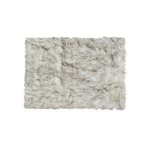 Homeroots 5' X 8' Gray Faux Sheepskin Printed Area Rug  Faux Sheepskin 544290
