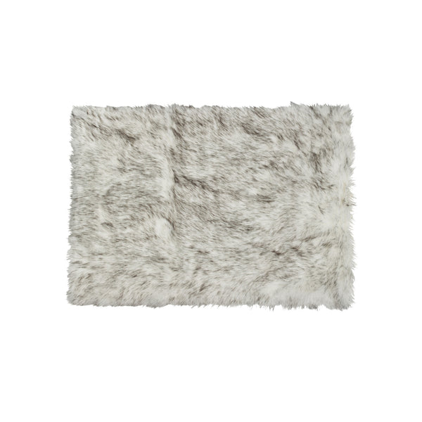 Homeroots 5' X 8' Gray Faux Sheepskin Printed Area Rug  Faux Sheepskin 544290