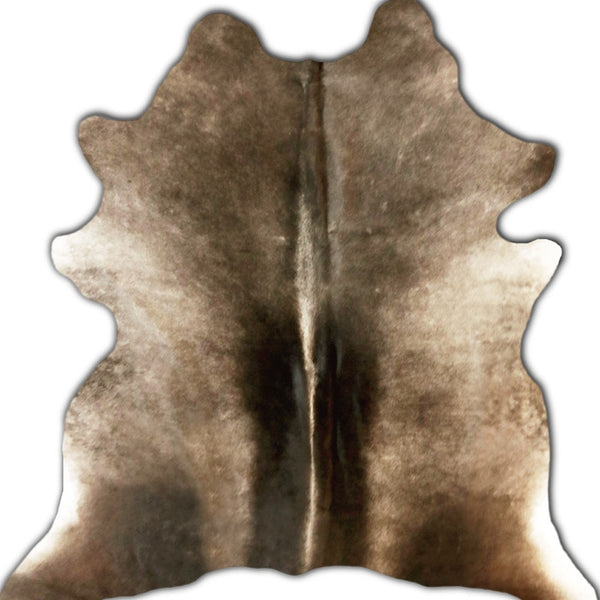 Homeroots 2' X 3' Brown Cowhide Hand Knotted Area Rug Teal Cowhide 544295