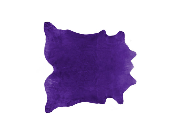 Homeroots 6' X 7' Purple Cowhide Hand Knotted Area Rug Purple Cowhide 544299