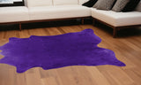 Homeroots 6' X 7' Purple Cowhide Hand Knotted Area Rug Purple Cowhide 544299