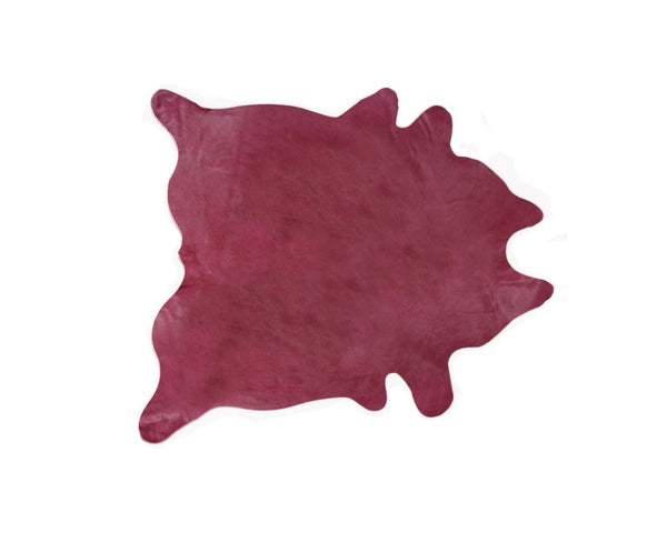 HomeRoots 6x7 Fuchsia Genuine Cowhide Hand Knotted Area Rug Bold Artisan Accent for Any Room 544304