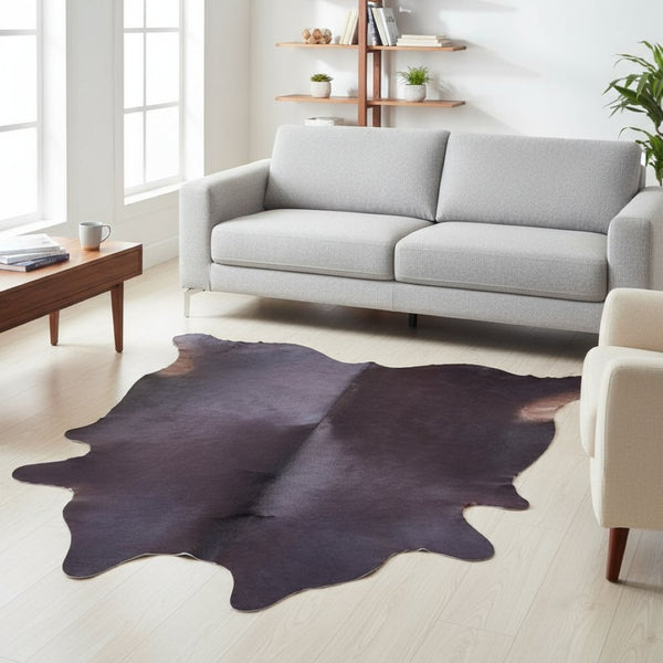 HomeRoots 6' Hand-Knotted Cowhide Area Rug – Bold Color, Unique Design & Stain-Resistant for Modern Homes Lavender 544306