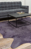 Homeroots 6' X 7' Lavender Cowhide Hand Knotted Area Rug Lavender Cowhide 544306