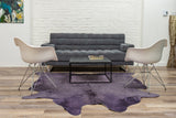 Homeroots 6' X 7' Lavender Cowhide Hand Knotted Area Rug Lavender Cowhide 544306