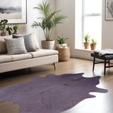 Homeroots 6' X 7' Lavender Cowhide Hand Knotted Area Rug Lavender Cowhide 544306