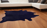 Homeroots 5' X 7' Midnight Cowhide Hand Knotted Area Rug Blue Cowhide 544308