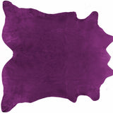 Homeroots 6' X 7' Plum Cowhide Handmade Area Rug Purple Cowhide 544310