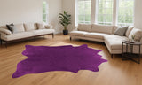 Homeroots 6' X 7' Plum Cowhide Handmade Area Rug Purple Cowhide 544310