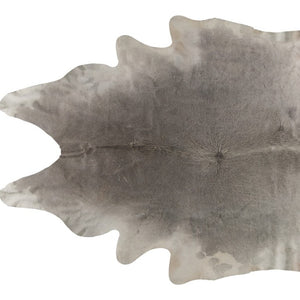 6x7 Hand Knotted Cowhide Area Rug in Neutral White Gray for Modern Living