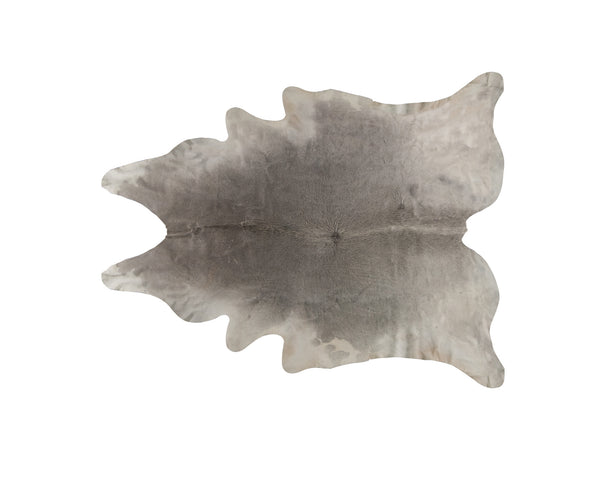 Homeroots 6' X 7' White And Gray Cowhide Hand Knotted Area Rug Gray Cowhide 544313