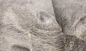 Homeroots 6' X 7' White And Gray Cowhide Hand Knotted Area Rug Gray Cowhide 544313