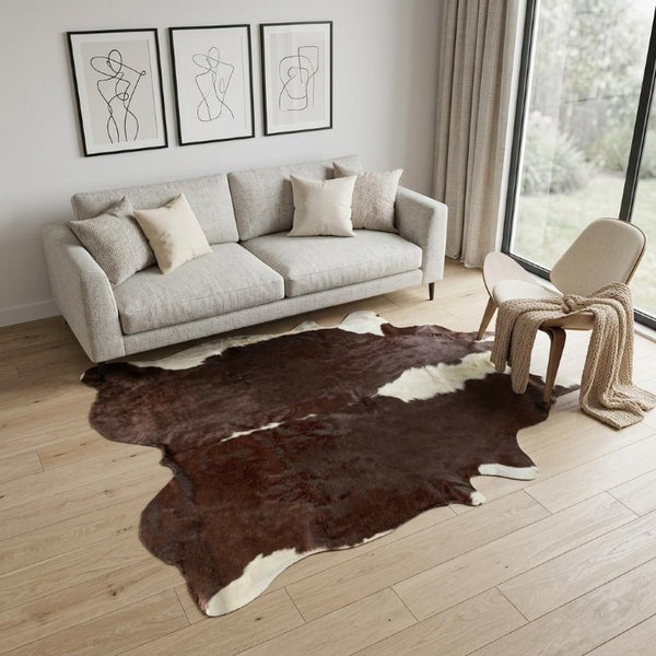 5x7 Genuine Cowhide Handcrafted Area Rug Natural Texture Rustic Living Room Accent