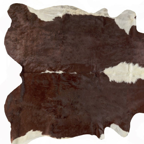 Homeroots 5' X 7' Brown And White Cowhide Handmade Area Rug White & Brown Cowhide 544314