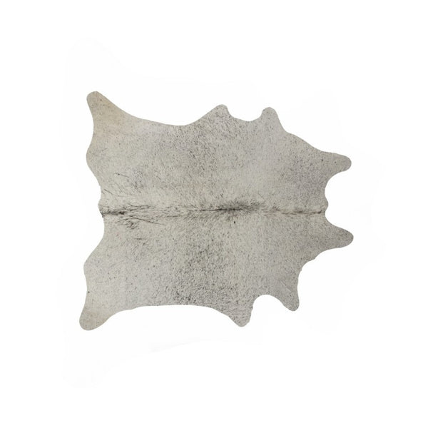 HomeRoots 5x7 Genuine Cowhide Hand Knotted Area Rug Natural Texture Light Gray Living Room 544315