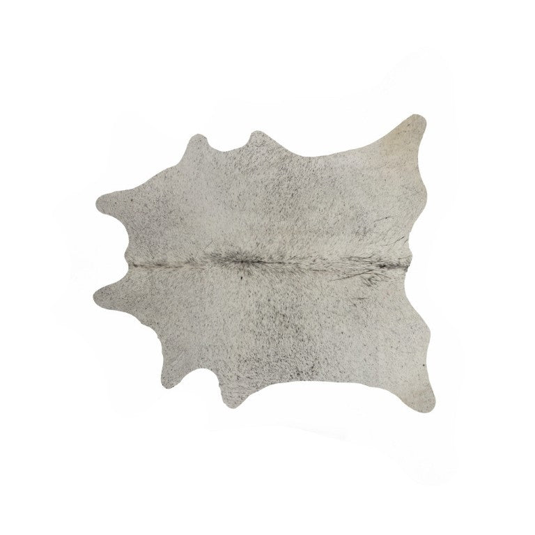 HomeRoots 5x7 Genuine Cowhide Hand Knotted Area Rug Natural Texture Light Gray Living Room 544315