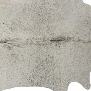 5x7 Genuine Cowhide Hand Knotted Area Rug Natural Texture Light Gray Living Room