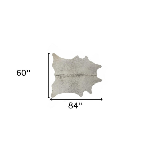 5x7 Genuine Cowhide Hand Knotted Area Rug Natural Texture Light Gray Living Room