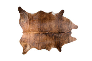 Homeroots 6' X 7' Brown Cowhide Hand Knotted Area Rug Brown And Black Cowhide 544317